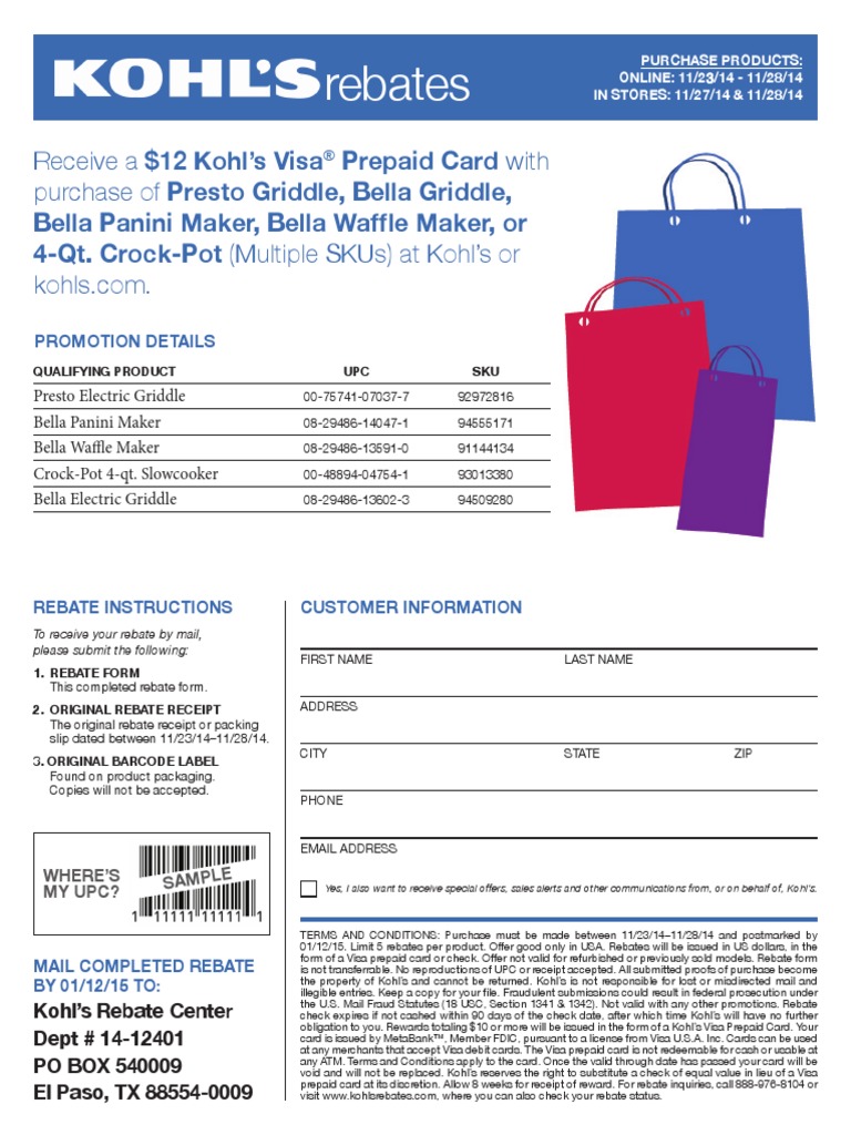 Kohl's Rebate, PDF, Rebate (Marketing)